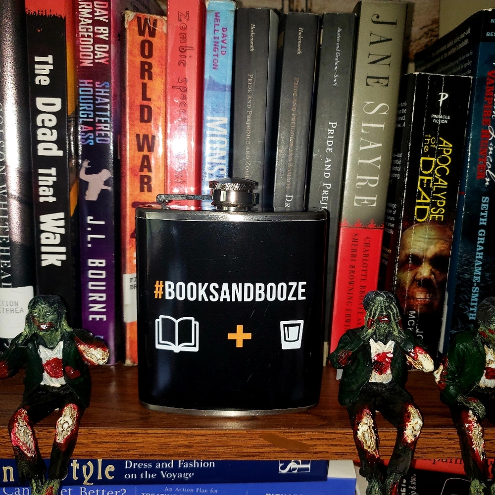 📚 BOOKS AND BOOZE 6OZ STAINLESS FLASK!